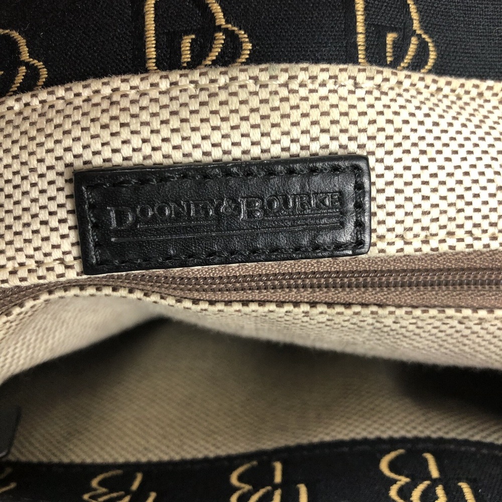 DOONEY & BOURKE Shadow Signature Shoulder Hand Bag Black Gold removable strap - Picture 13 of 16